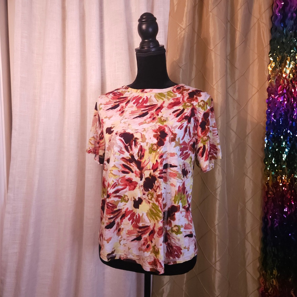 Watercolor Flower Impressionistic Casual Active Shirt By Westbound